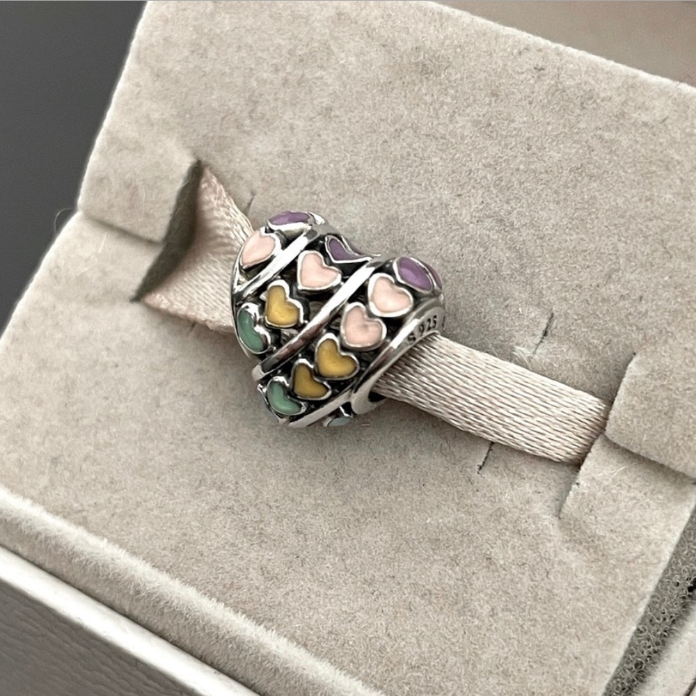 Pandora Multicolor Hearts Charm - Picture 3 of 3